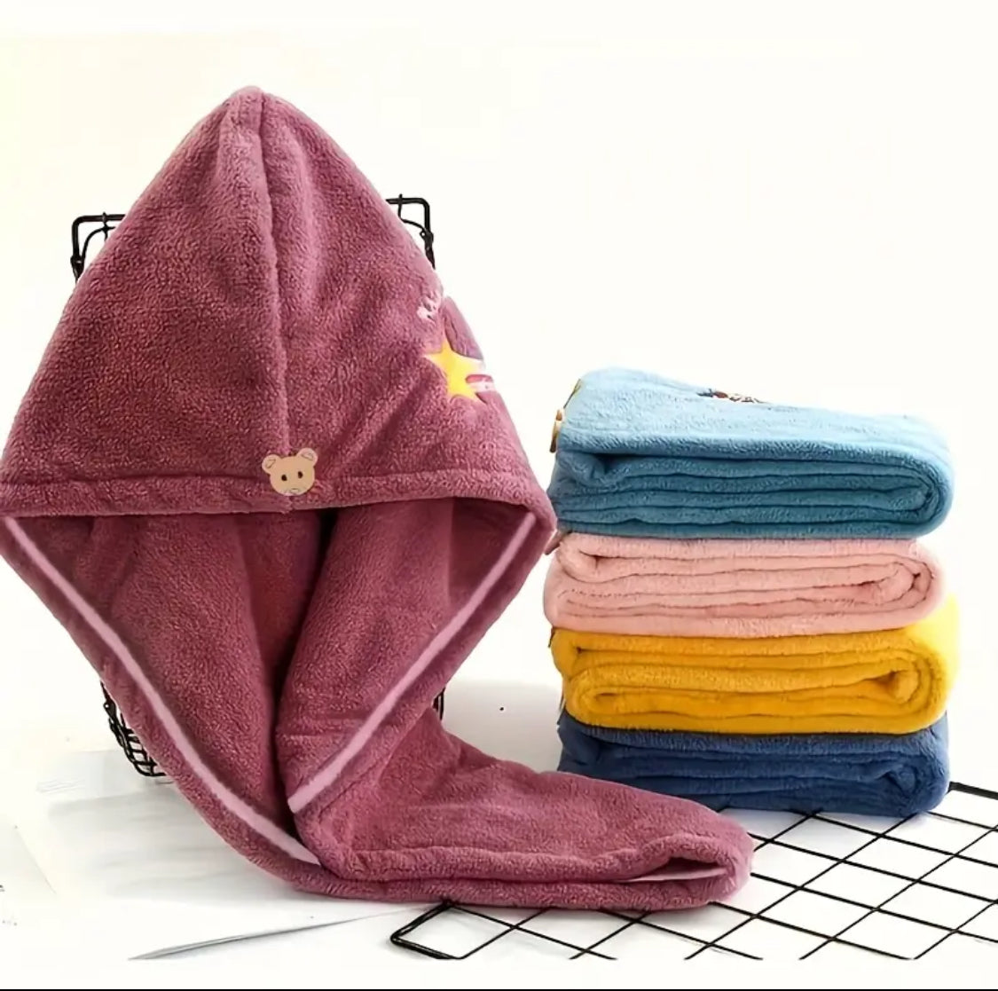 Magic Microfiber Hair Drying Towel – Quick-Dry Turban with Button