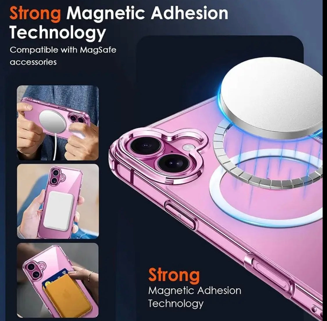Magnetic Cover for i Phone Models 16, 15, 14, Pro Pro Plus, Max, Designed for Magsafe