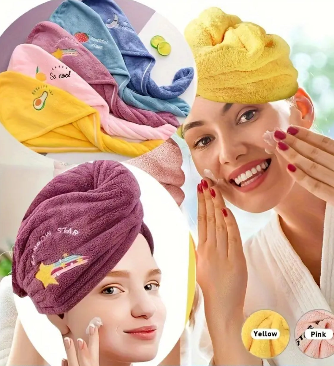 Magic Microfiber Hair Drying Towel – Quick-Dry Turban with Button