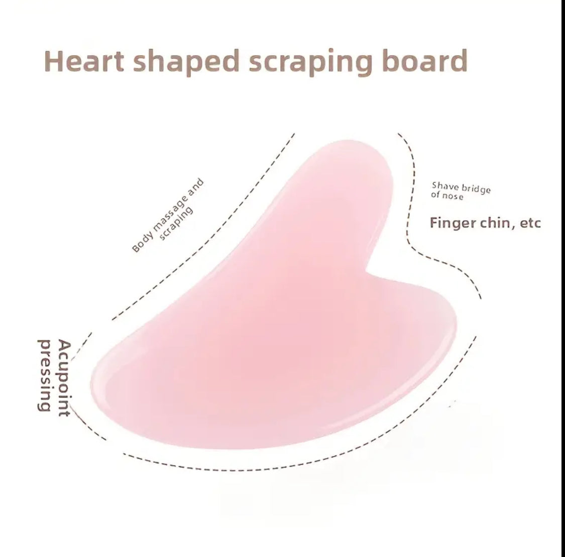 Heart-Shaped Pink Gua Sha Tool – Facial & Body Massager (Allergy-Free, No Batteries Needed)