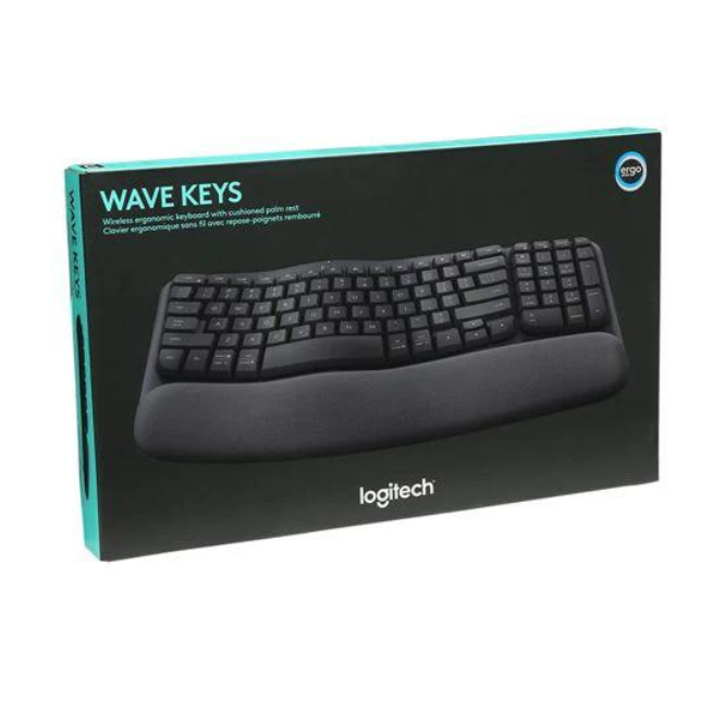 Logitech Wave Keys Wireless Economic Keyboard With Cushioned Palm Rest