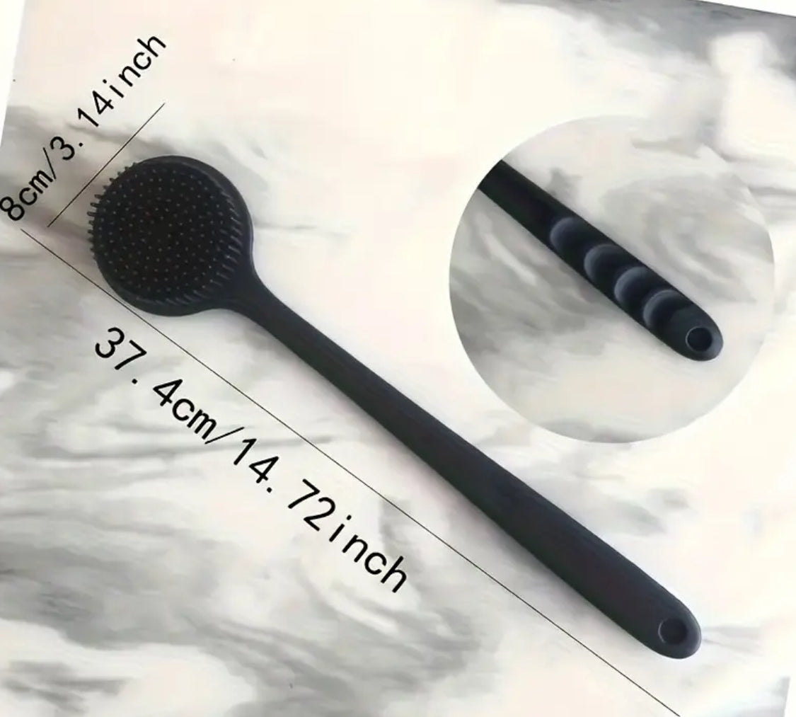 Extra Long Soft Silicone Bath Brush with Ergonomic Handle