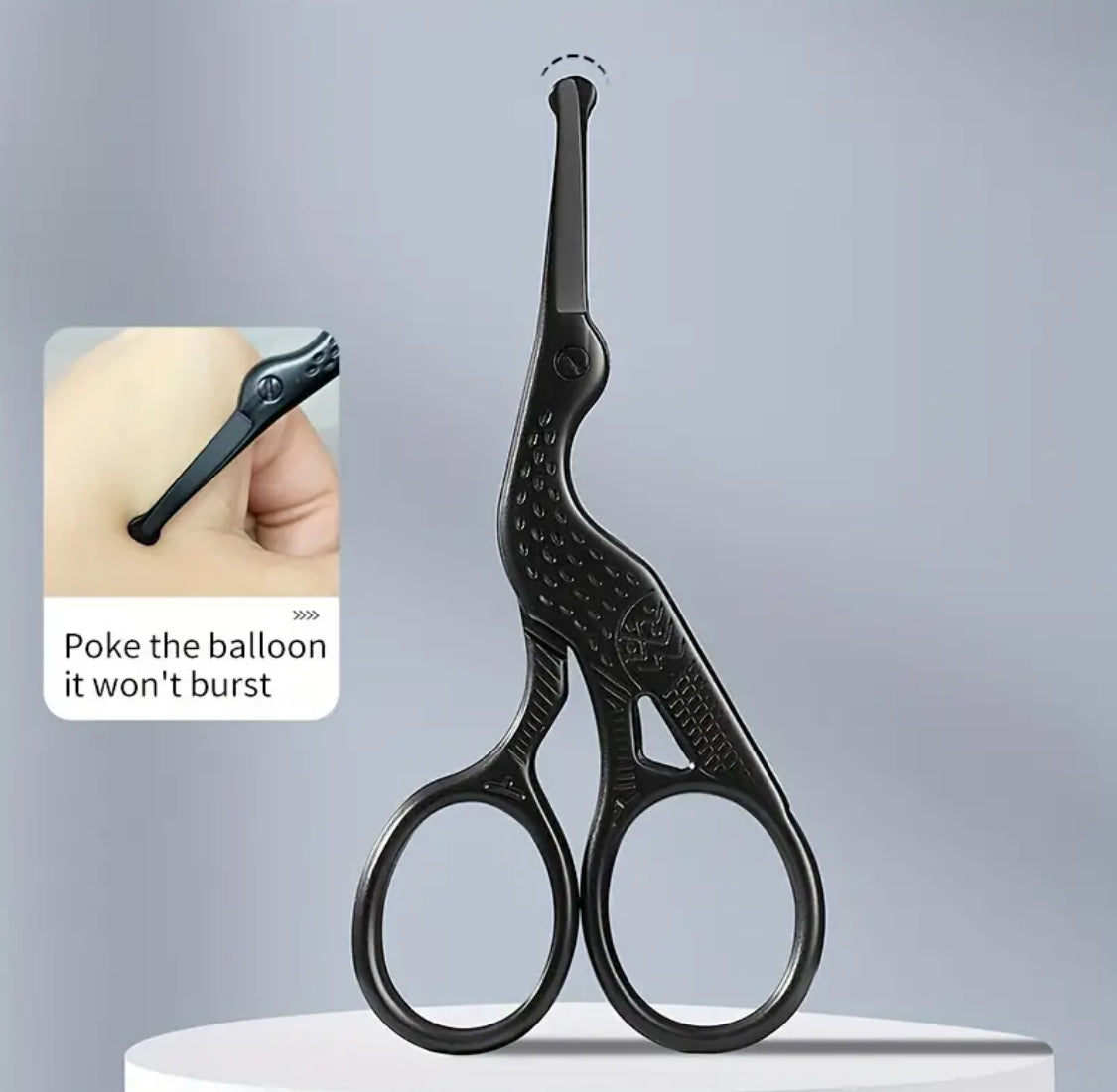Stainless Steel Safety Scissors – Round Tip for Nose, Beard & Eyebrows