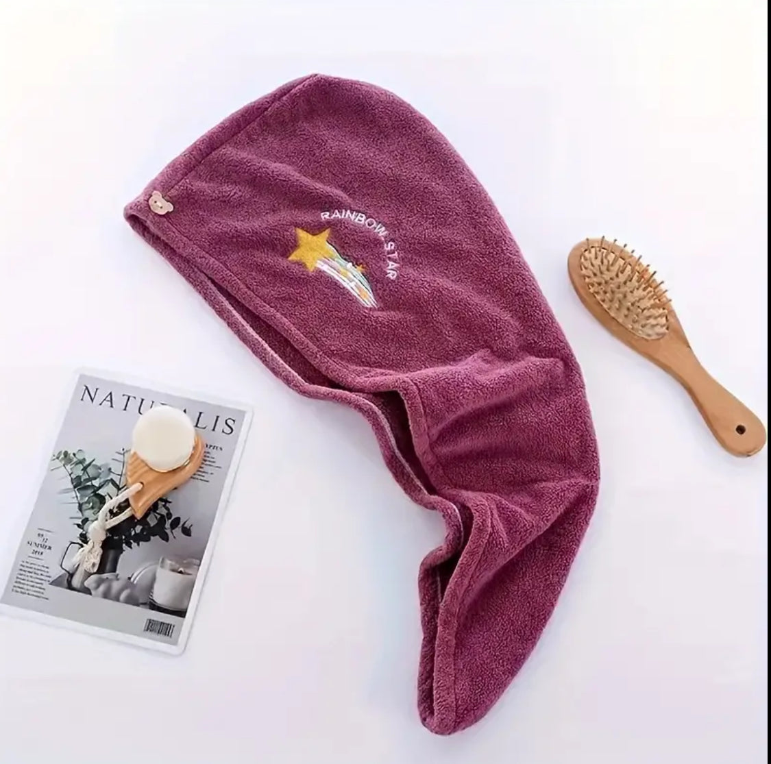 Magic Microfiber Hair Drying Towel – Quick-Dry Turban with Button