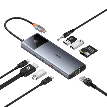Baseus Metal Gleam Series Screen-off Button 10-in-1 USB Hub – B00061800813-00