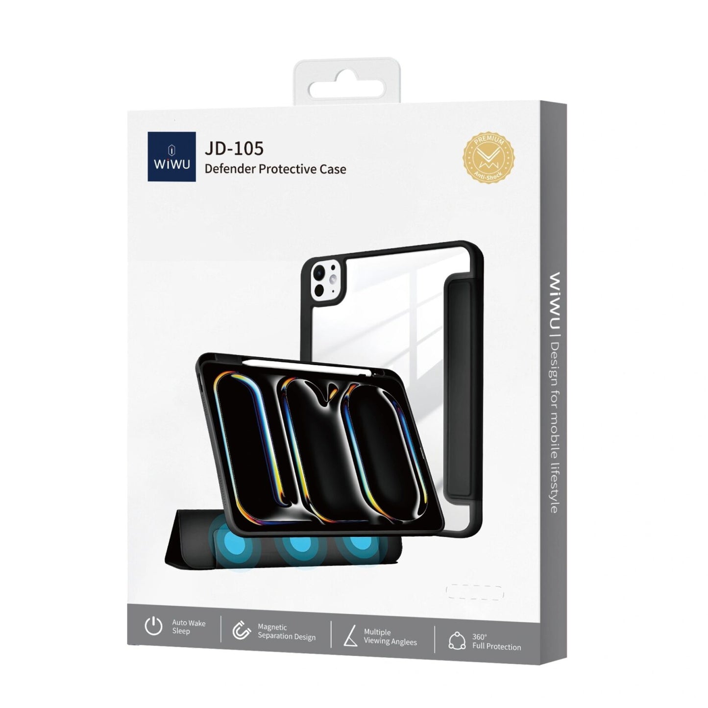 Wiwu JD-105 Defender iPad Full Cover Tablet Protective Case 10.9 / 11 Air / 24 Black