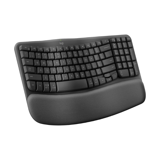 Logitech Wave Keys Wireless Economic Keyboard With Cushioned Palm Rest
