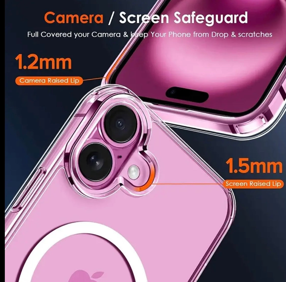 Magnetic Cover for i Phone Models 16, 15, 14, Pro Pro Plus, Max, Designed for Magsafe
