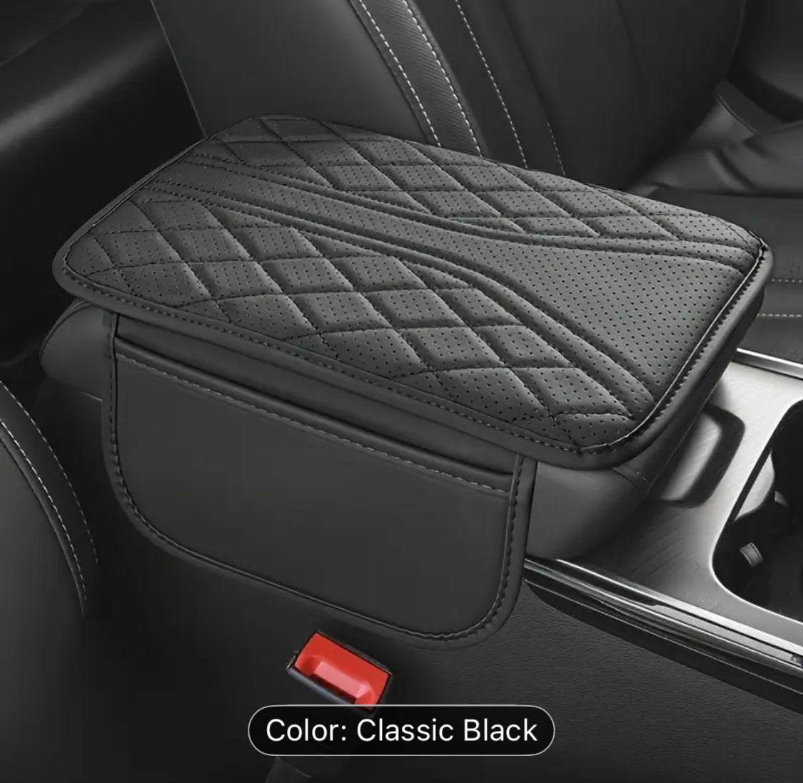 PU Leather Car Armrest Pad with Storage – Universal Fit