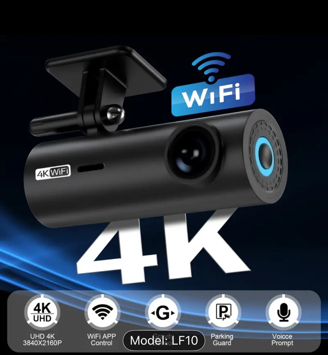 LF10 4K Single Lens Dash Cam – Ultra HD Driving Recorder