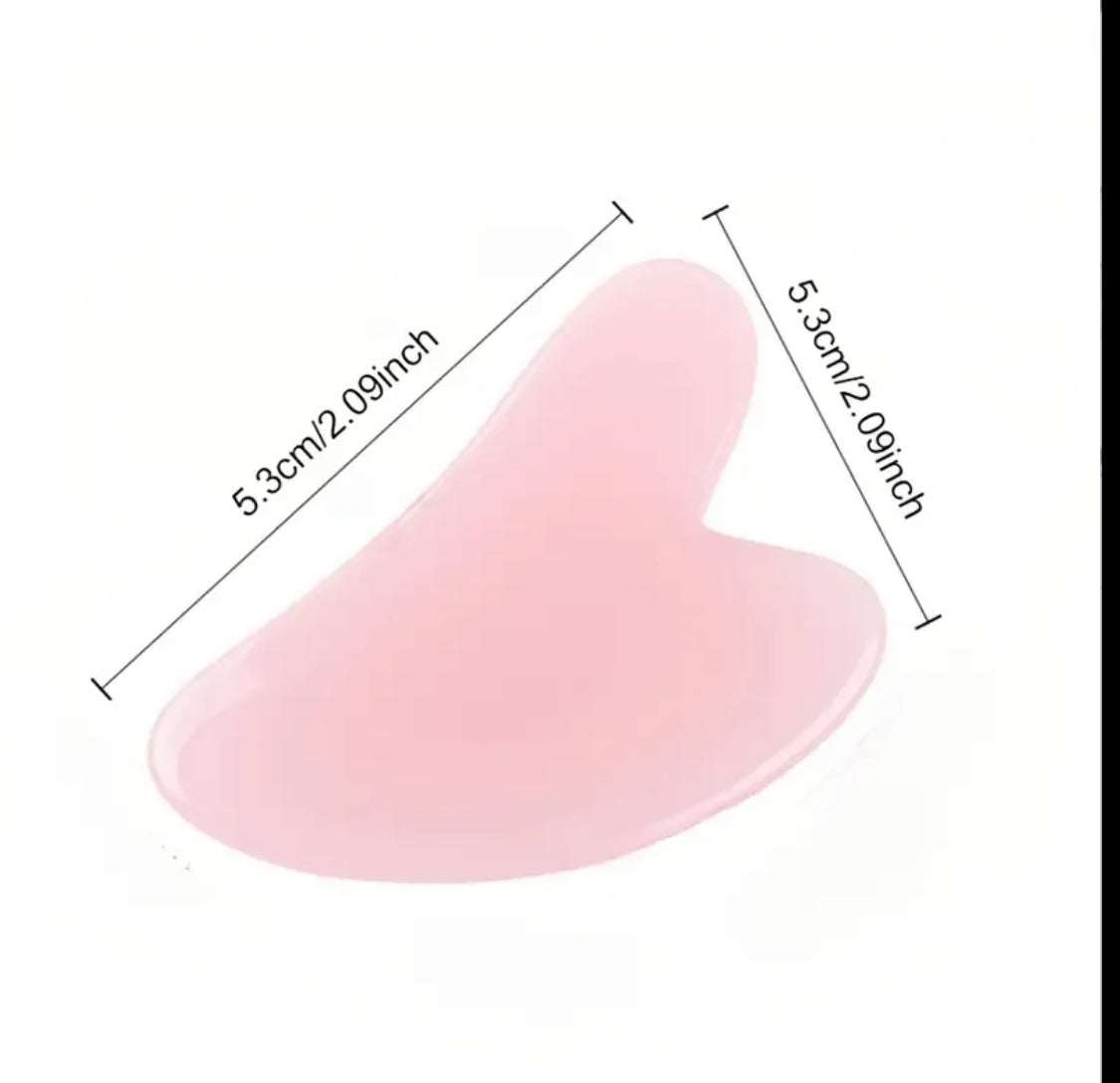 Heart-Shaped Pink Gua Sha Tool – Facial & Body Massager (Allergy-Free, No Batteries Needed)