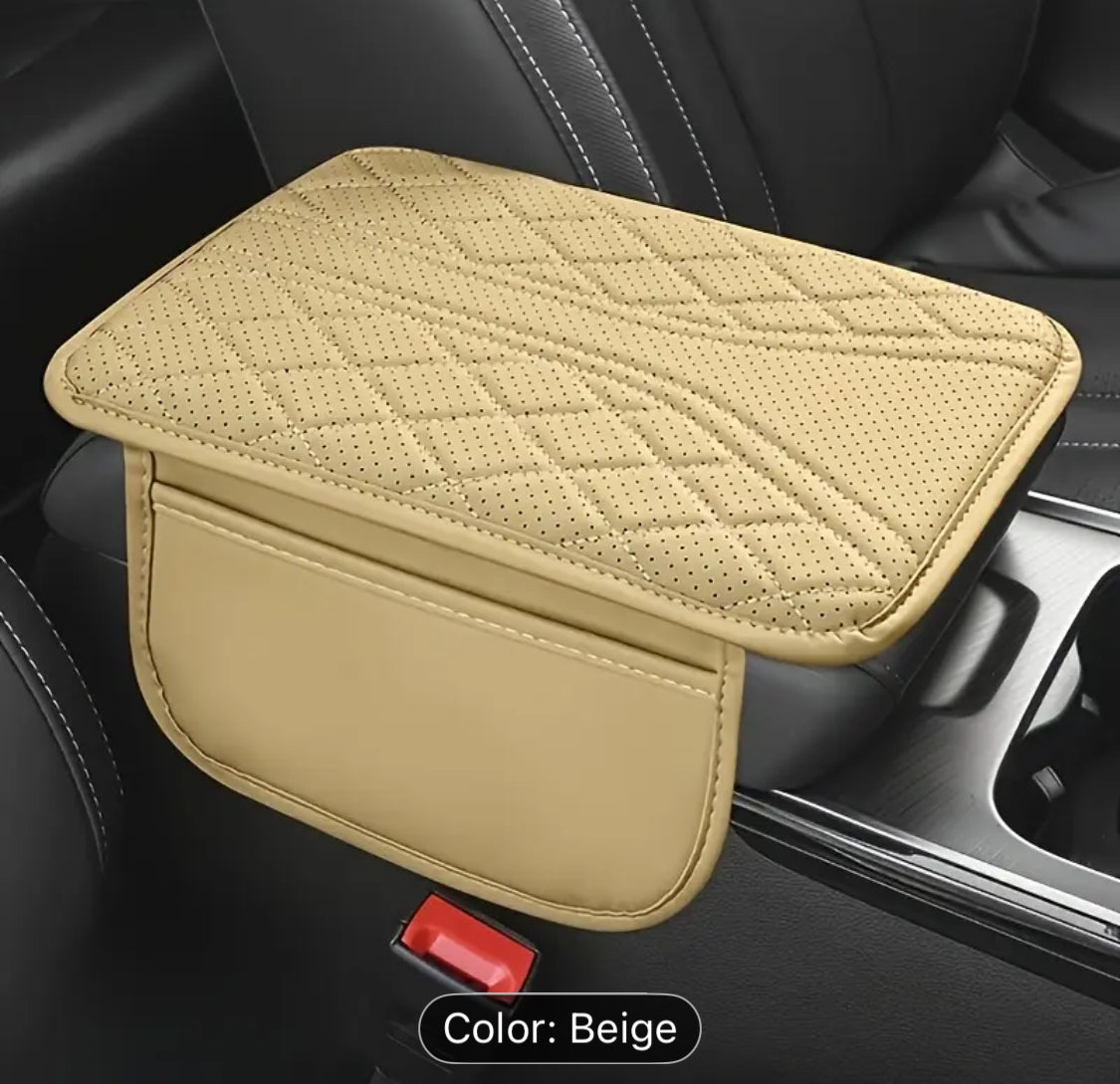 PU Leather Car Armrest Pad with Storage – Universal Fit