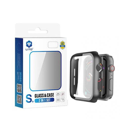 Tempered Glass for Apple Watch Series 8 45mm - Glass and Case 2 in 1