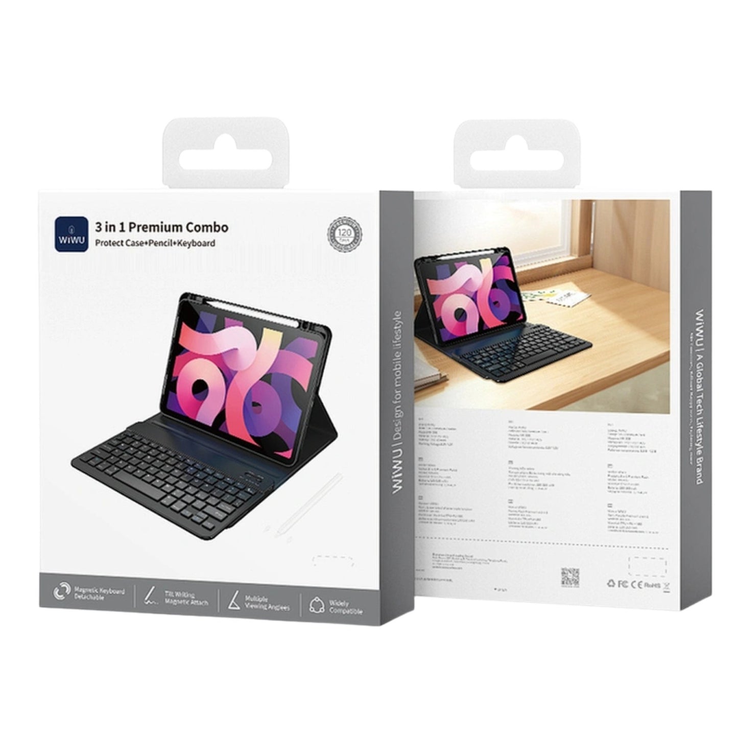 WiWU MK-006 3 In 1 Premium Combo Protect Case+Pencil+Keyboard for iPad Pro 13 2024 – Black