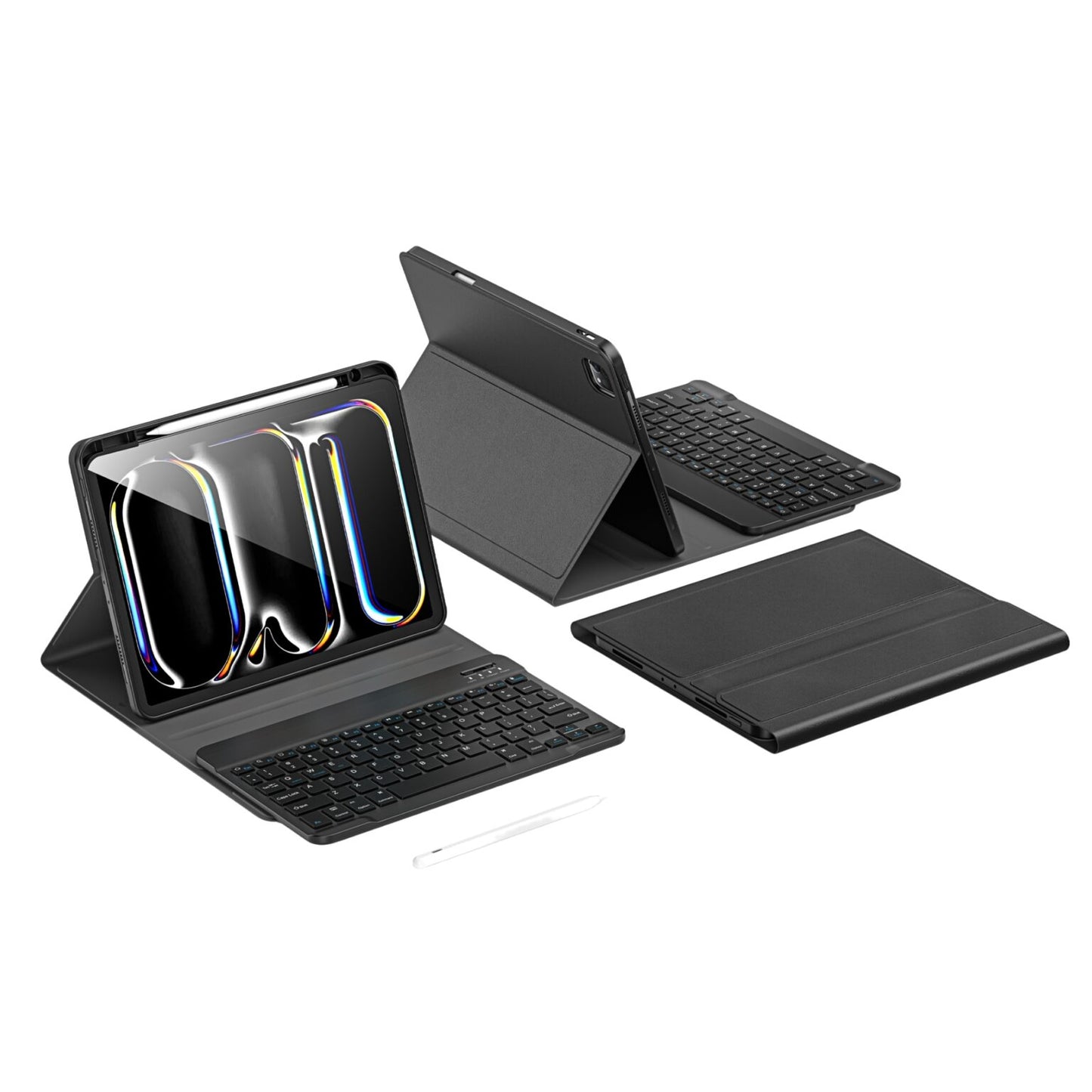 3-in-1 iPad Keyboard Case with Stand & Stylus For iPad Air 13 12.9 2024-2025