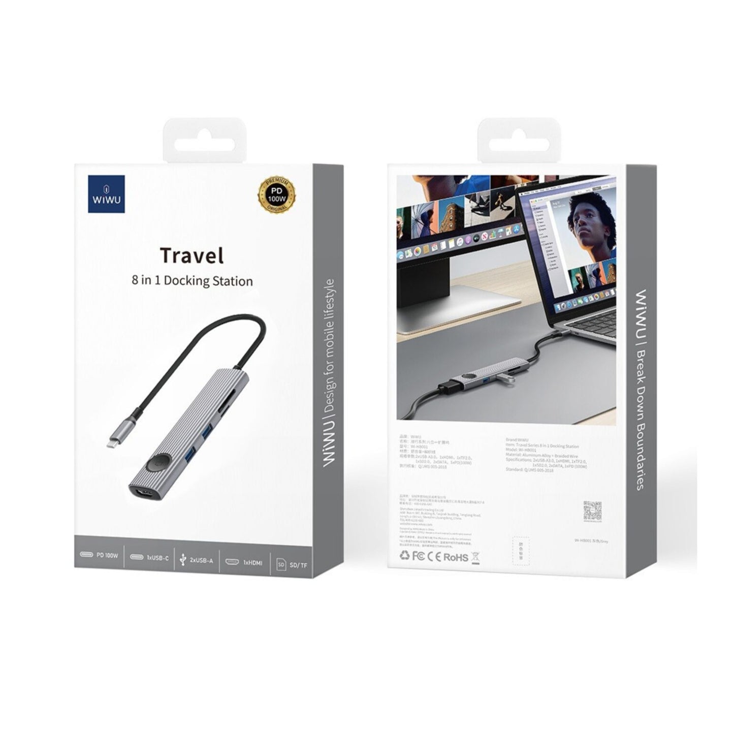 Wiwu WI-HB001 Traveling Series 8 In 1 Docking Station