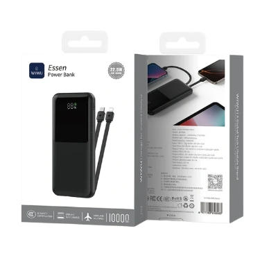 WiWU Wi-P081 22.5W 10000mAh Essen Power Bank – Black