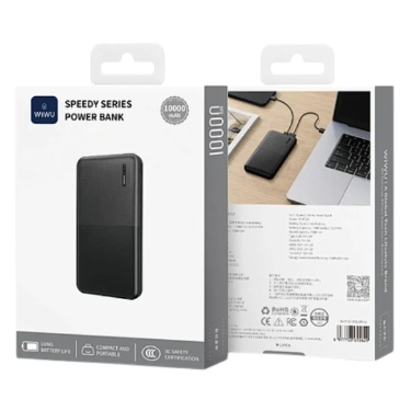 WiWU Wi-P067 10000mAh Speedy Series Power Bank – Black