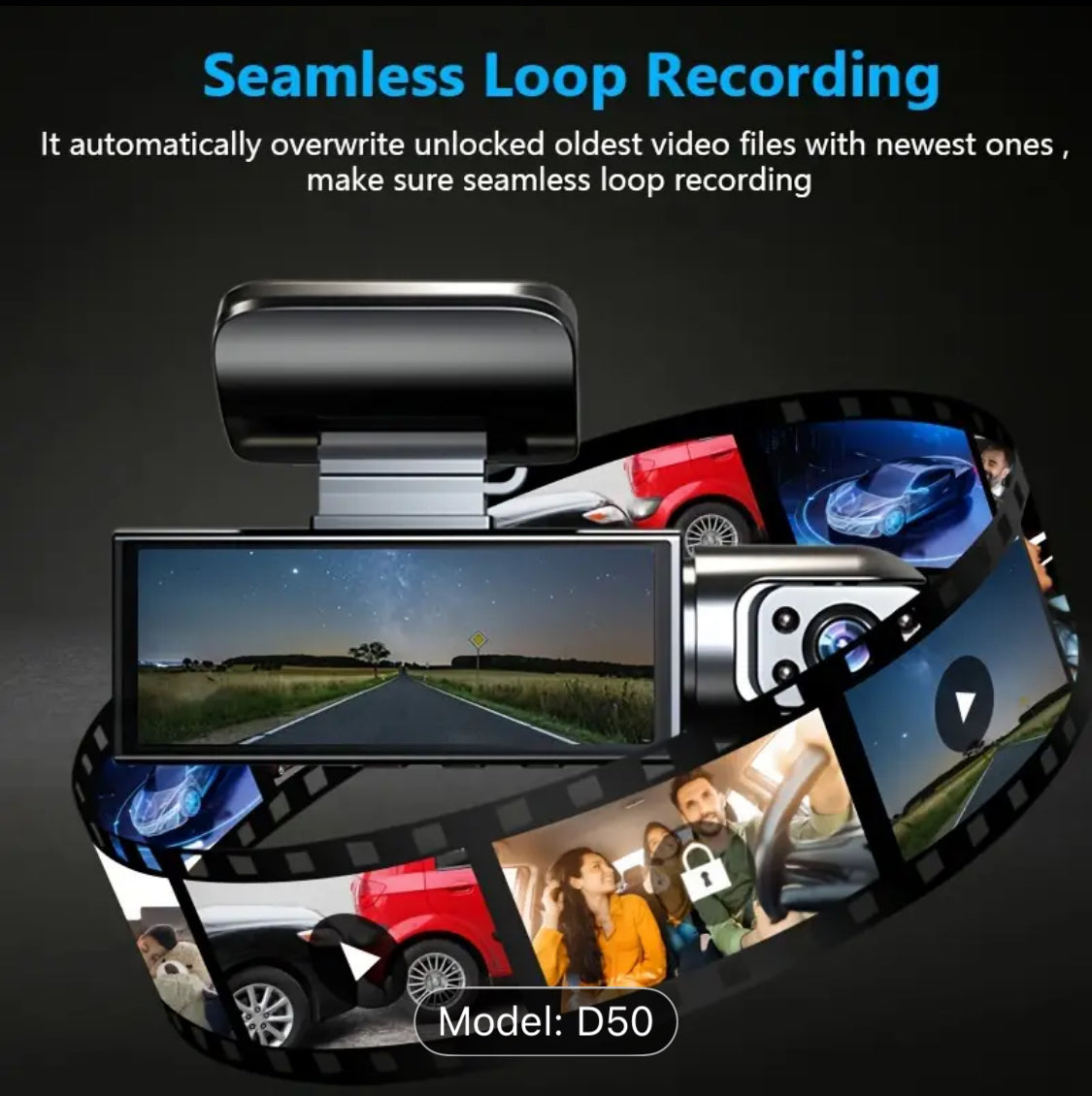 ZKCAMSPY Dual Lens 1080P HD Dash Cam – Front & Cabin View