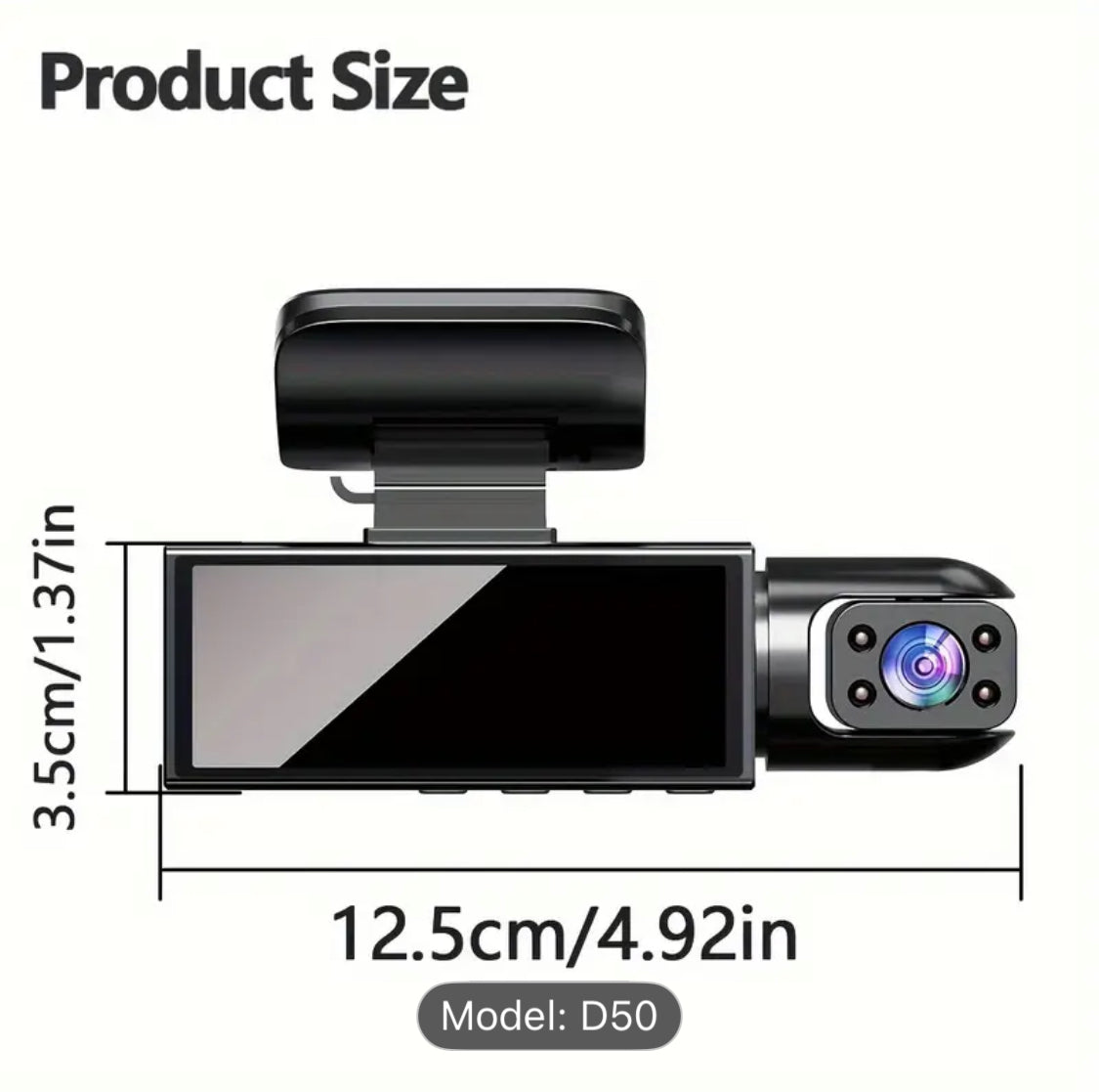 ZKCAMSPY Dual Lens 1080P HD Dash Cam – Front & Cabin View