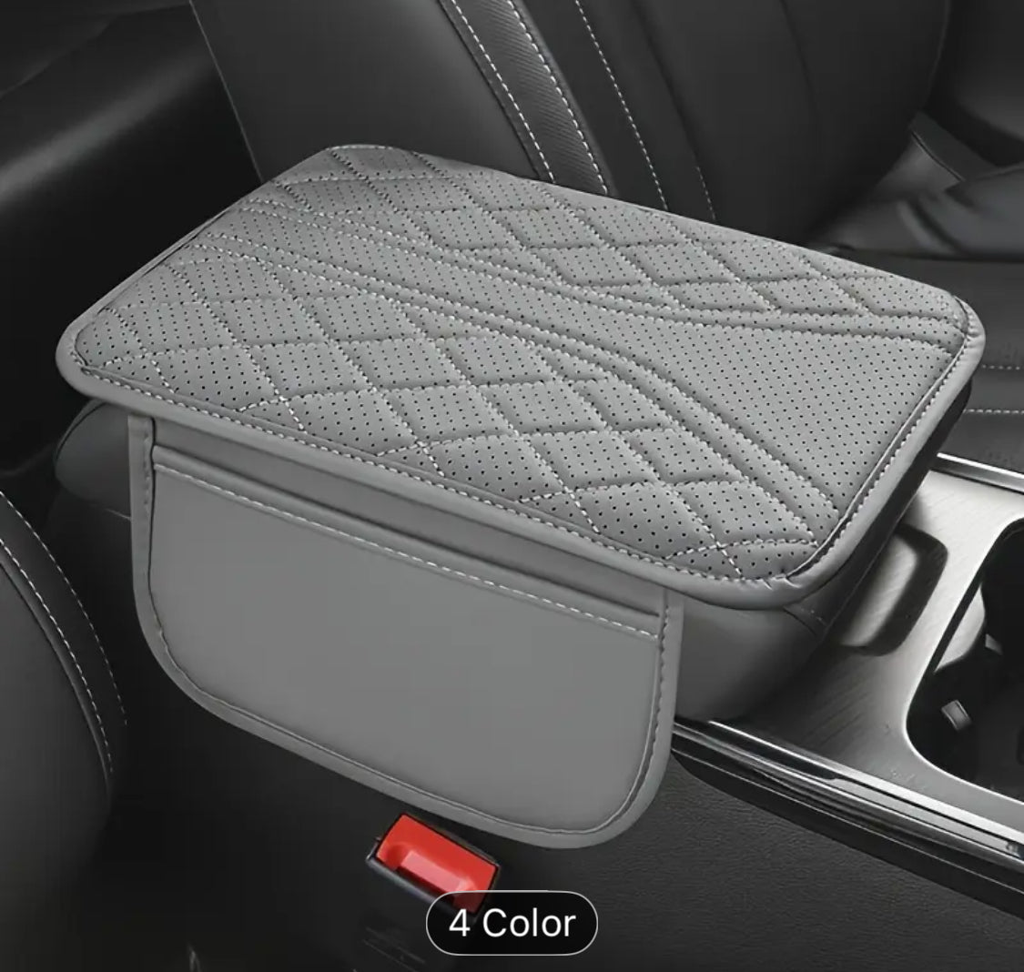 PU Leather Car Armrest Pad with Storage – Universal Fit