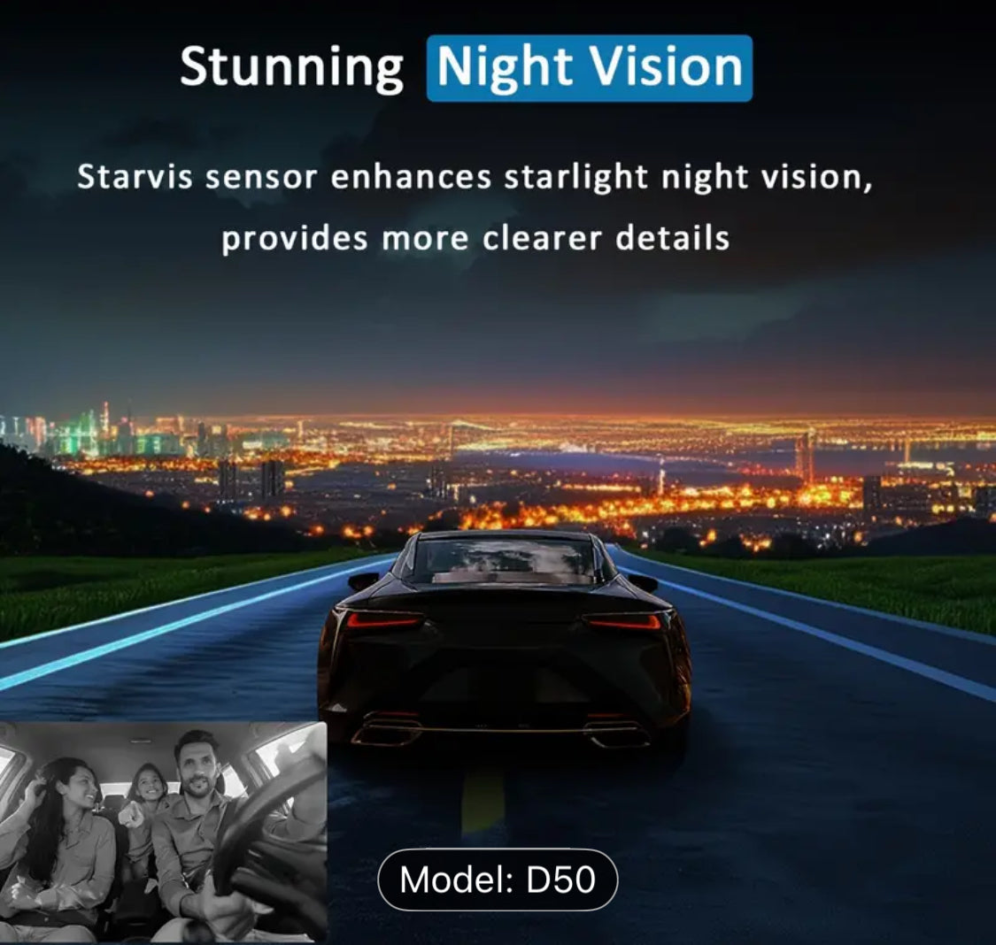 ZKCAMSPY Dual Lens 1080P HD Dash Cam – Front & Cabin View