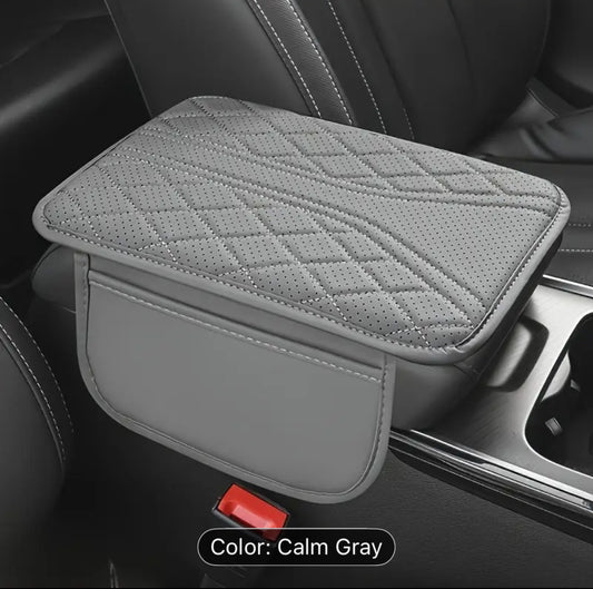 PU Leather Car Armrest Pad with Storage – Universal Fit