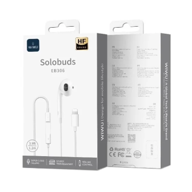 WiWU EB306 Solo Lightning Earphone – White